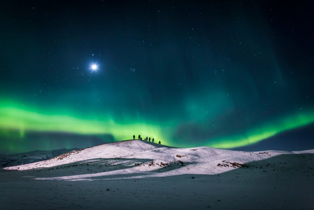 Aurora boreal en países nórdicos