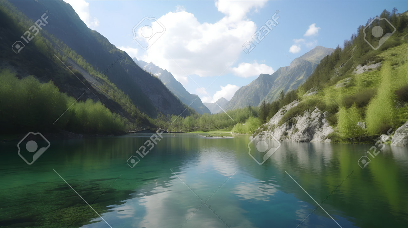 Un hermoso lago alpino