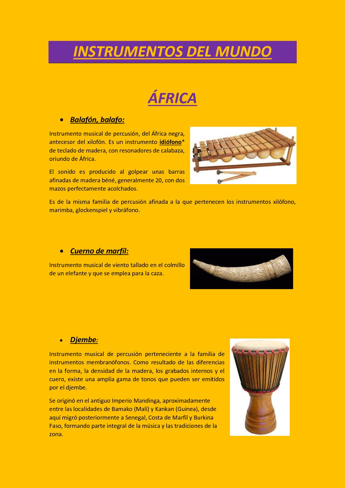 Instrumentos musicales tradicionales del mundo