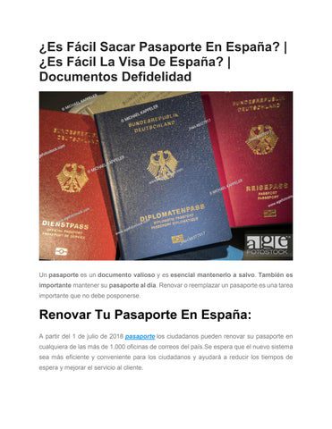 Pasaporte y documentos importantes