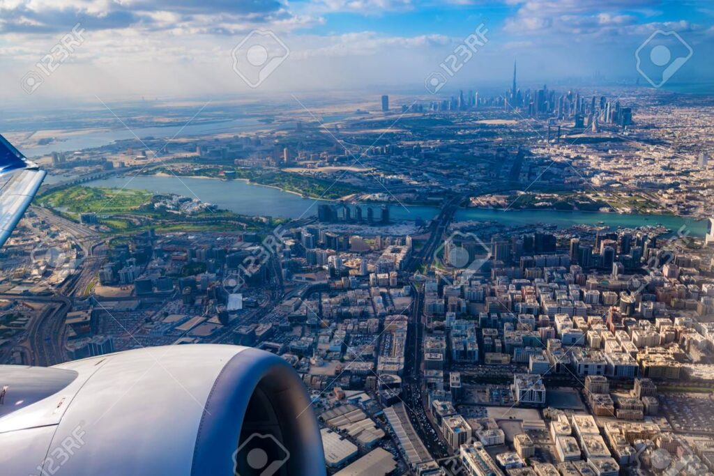 Paisaje aéreo de Dubai