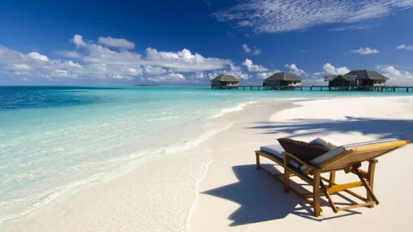Playa paradisíaca en Maldivas