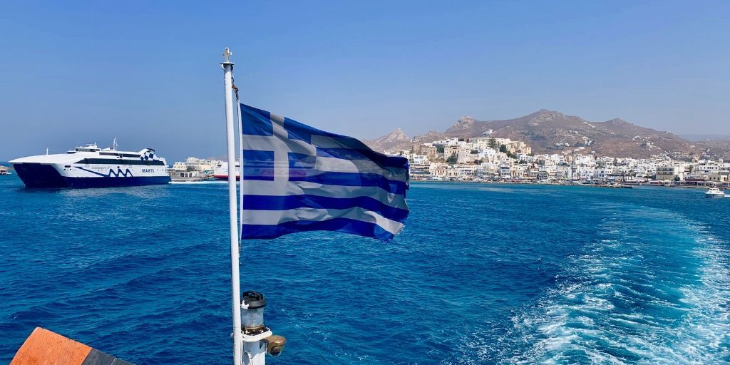 Barco en las islas Griegas
