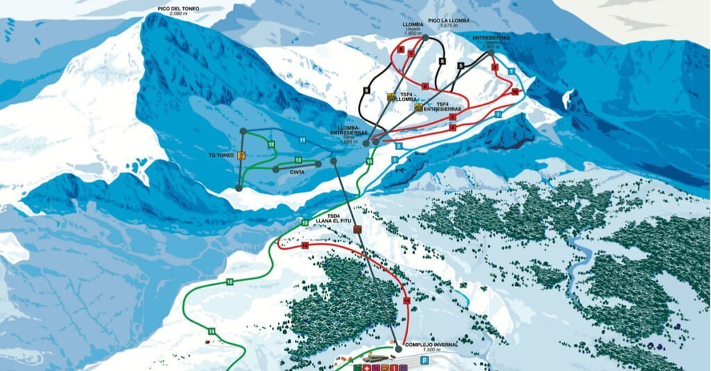 Estación de esquí en invierno