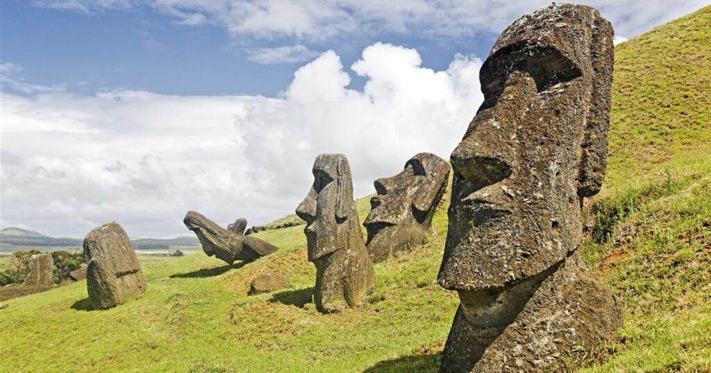 Moai en la Isla de Pascua