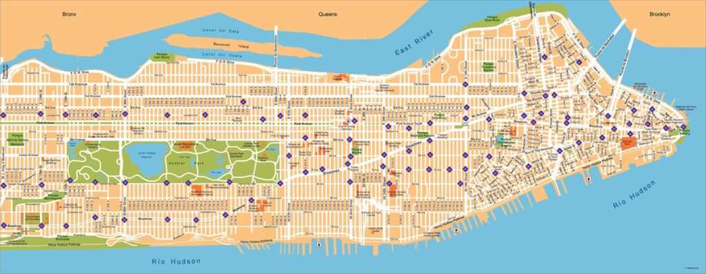 Mapa turístico de Nueva York