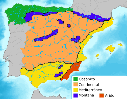 Climas variados en España