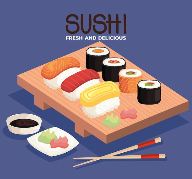 Sushi fresco y delicioso