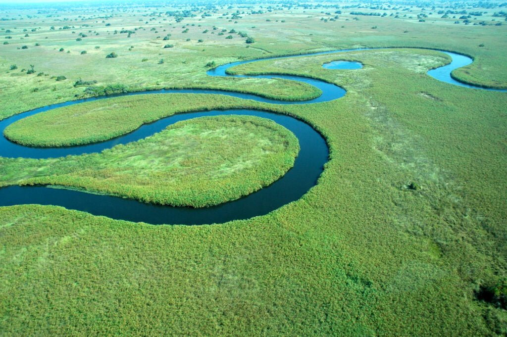 Canales del delta del Okavango